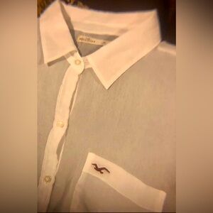 Hollister mesh button-down Blouse Sz Med